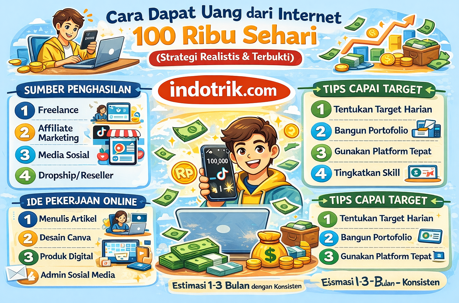 Cara Dapat Uang dari Internet 100 Ribu